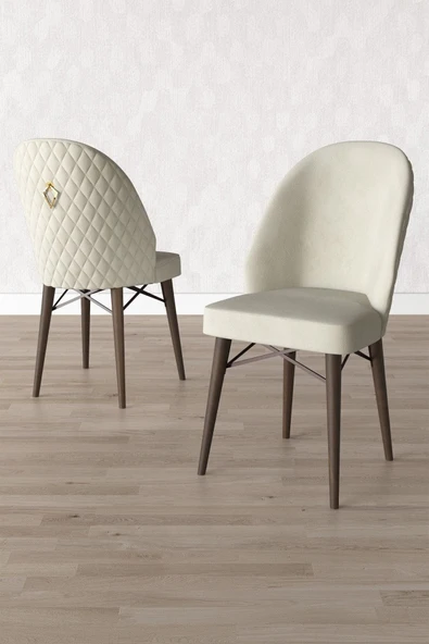 Calvin Meşe Desen 80x132 Açılabilir Mdf Masa Yemek Odası Takımı, Mutfak Takımı 6 Adet Sandalye Krem - 3