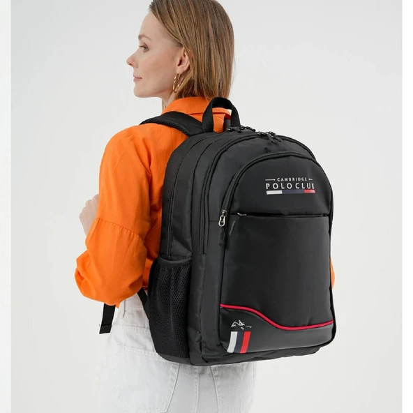 Cambridge Polo 4 Bölmeli Okul Sırt Çantası Siyah (PLCAN2154) - Resim 2