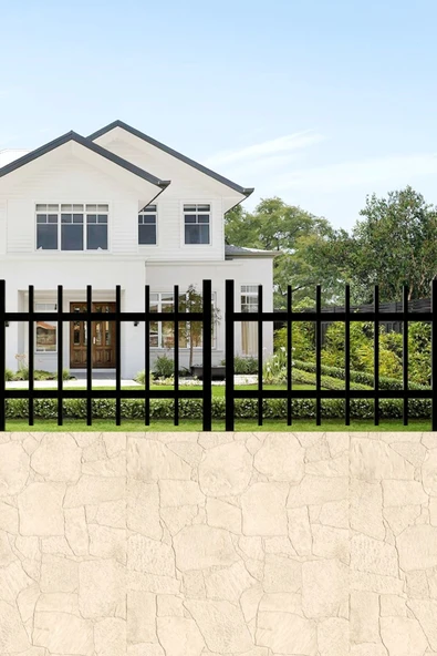 TOLIAHOME Dekoratif Bahçe Çiti 1 Metre Duvar Çiti Metal Siyah Peyzaj Koruma - 7