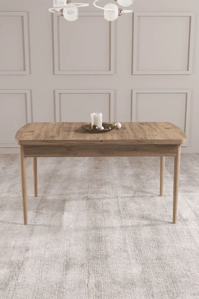 Milas Atlantik Çam 80x132 Açılabilir Mdf Masa Yemek Odası Takımı, Mutfak Takımı 4 Sandalye, 1 Bench Antrasit - 3