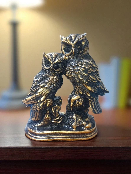 Girist Büyük Boy İkili Baykuş Heykeli - 4