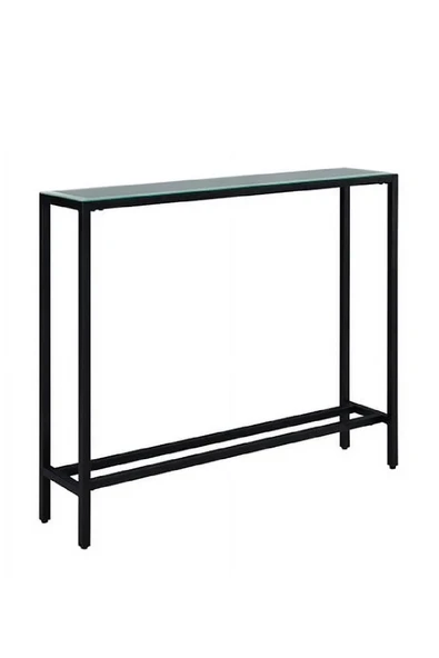 TOLIAHOME Modern Siyah Renk Metal İskeletli Temper Camlı Raflı Dresuar Konsol - 3