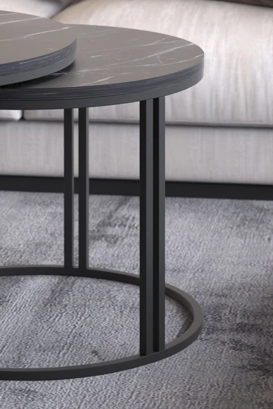 Devin Dekor Mobilya ORTA SEHPA ZİGON SEHPA YAN SEHPA 3 LÜ SET DOLUNAY BENDİR - 3