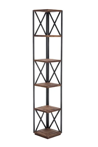 Plus aksesuar Dekoratif Köşe Çapraz Detay Kitaplık- Aksesuar Rafı- Çok Amaçlı Raf - 5