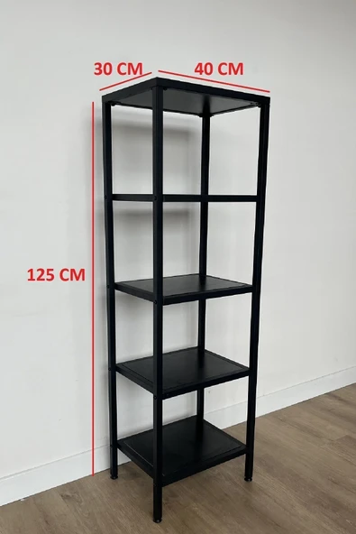 TOLIAHOME 5 Raflı Kitaplık Çok Amaçlı Aksesuar Rafı Metal Banyo Mutfak Rafı - 6