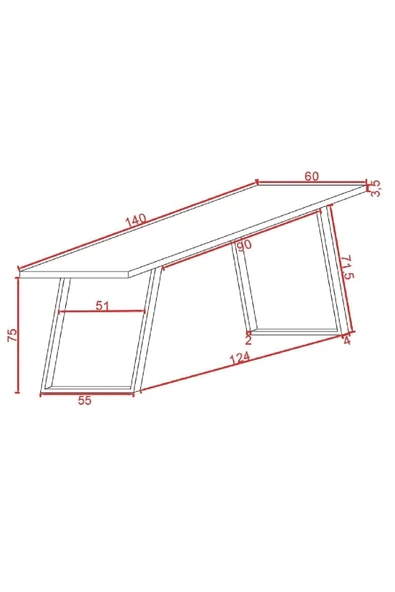 Loubrimart Ahşap Masif Ağaç Doğal Çalışma Masası Demir Iskelet Ofis Masası - 7