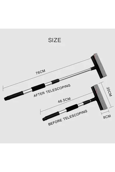 3'lü Araba Temizleme Seti Mikrofiber Şönil - 3'lü 50x50 Ultra Pamuklu Bez- Teleskopik Çek Çek - 7