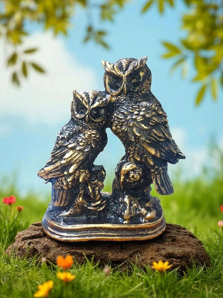 Girist Büyük Boy İkili Baykuş Heykeli - 2