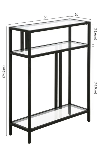 TOLIAHOME Siyah Renk Temper Camlı Dresuar Konsol Komodin - 6
