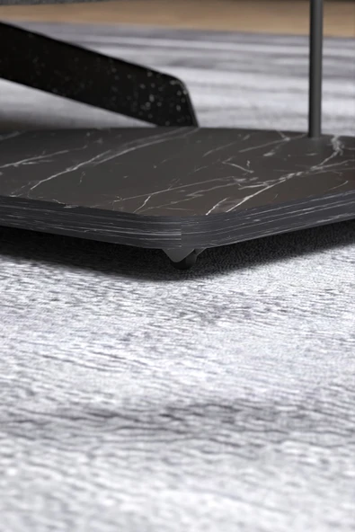 Devin Dekor Mobilya Yan Sehpa Tekerlekli Servis Sehpası HND Oval Beyaz - 5