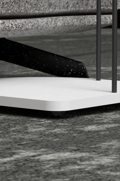 Devin Dekor Mobilya Yan Sehpa Tekerlekli Servis Sehpası HND Oval Beyaz - 4