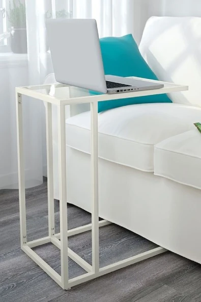 TOLIAHOME Şeffaf Temperli  Cam C Sehpa Koltuk Sehpası ürün görseli 1