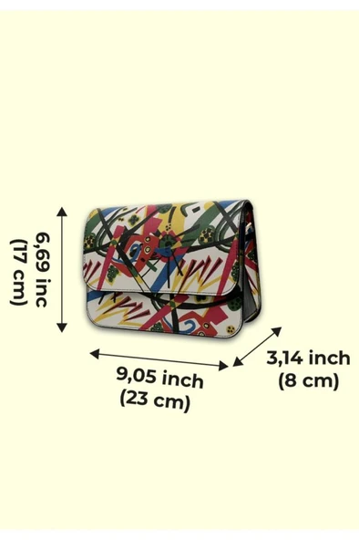 Kadın Vegan Deri Çok Renkli El Çantası - Beauty In Chaos Tasarım - 7