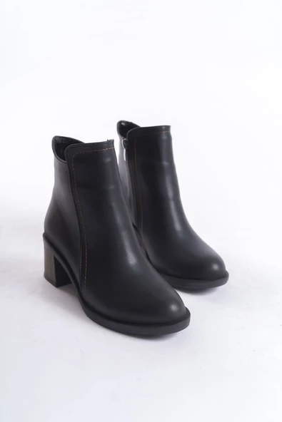 JET-LARISSA Fermuarlı Ortopedik Taban TopukluKadın Bot  CST - Siyah - Resim 5