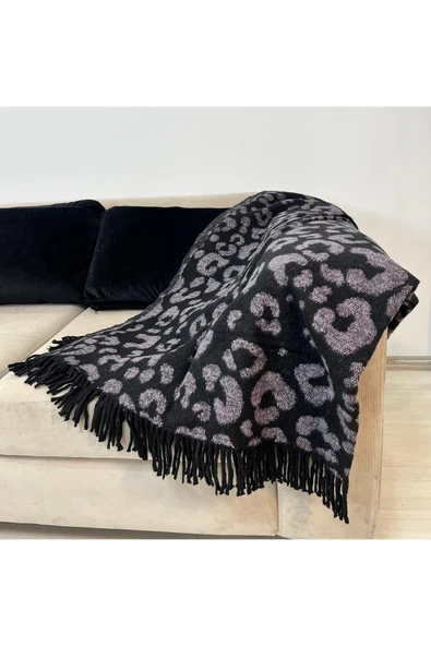 Marilyn Devin Dekor Tek Kişilik Pamuklu Stotch Battaniye-Leopar - 3