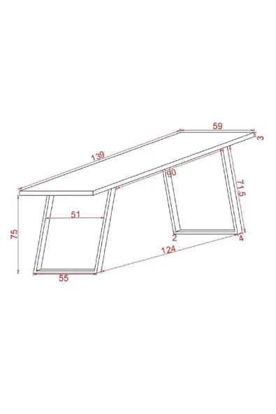 TOLIAHOME Dekoratif Tasarım Ceviz Renk Doğal Masif Ahşap Çalışma Ofis Bilgisayar Ders Masası - 7