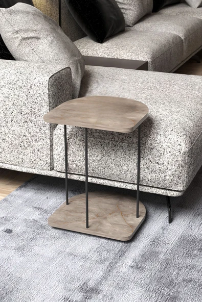 Devin Dekor Mobilya Yan Sehpa Tekerlekli Servis Sehpası Hnd Oval Gordion