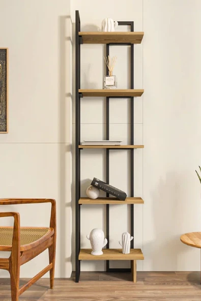 Plus aksesuar Dekoratif Tasarım Köşe Kitaplık Aksesuar Rafı 5 Katlı Raf Kitaplık - 3