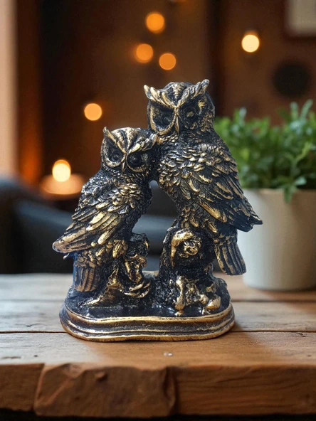 Girist Büyük Boy İkili Baykuş Heykeli - 3