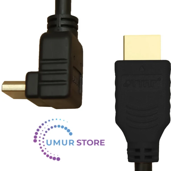 HDMI 2.0 4K Ultra Hd 60 Hz L Tipi Ses ve Görüntü Aktarım Kablosu 1 Metre - Resim 3