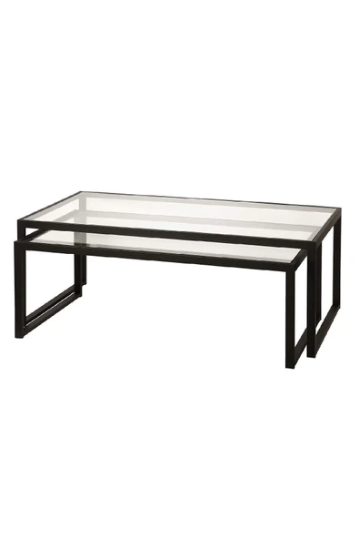 TOLIAHOME Modern Siyah Renk 2’li Metal İskeletli Temper Camlı Zigon Orta Sehpa - 7