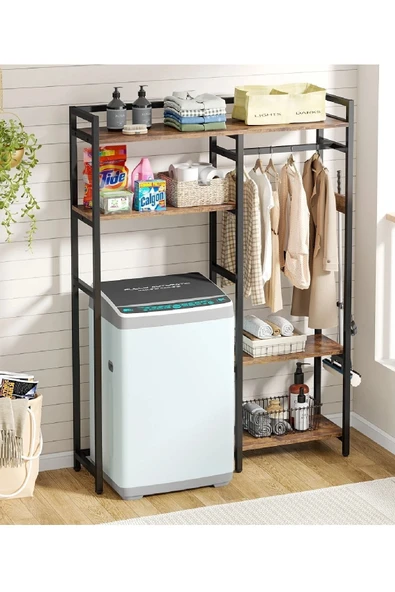 TOLIAHOME Çamaşır Makinesi Dolabı - Klozet Üstü Düzenleyici Raf-mutfak Düzenleyici-kahve Köşesi-çok Amaçlı Raf - 3