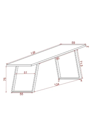 Plus aksesuar Ahşap Masif Ağaç Doğal Çalışma Masası Demir Iskelet Ofis Masası - 7