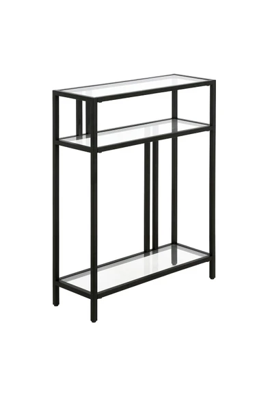 TOLIAHOME Siyah Renk Temper Camlı Dresuar Konsol Komodin - 3