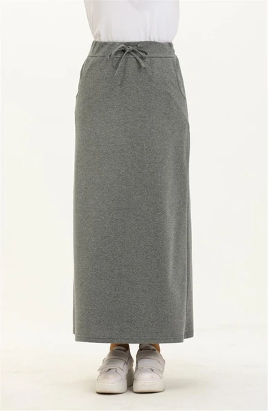 Beli Bağlamalı Cepli Spor Etek - 00152-1.017 - Antrasit - Resim 4