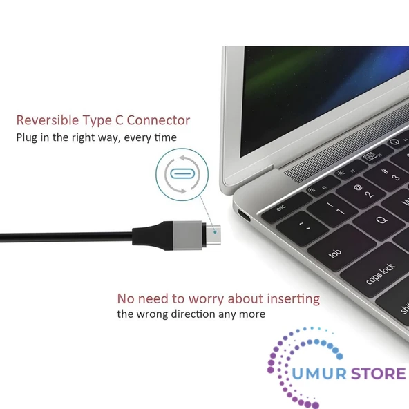 Type-C HDMI USB 3.1 Uyumlu Adaptör Kablosu Hdtv 30Hz 4K Usb-C Kablo Pc Için Monitör - Resim 3