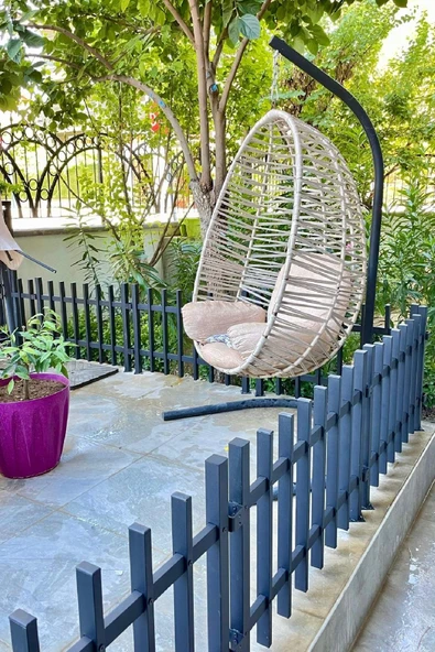 TOLIAHOME Dekoratif Bahçe Çiti 1 Metre Duvar Çiti Metal Siyah Peyzaj Koruma - 4