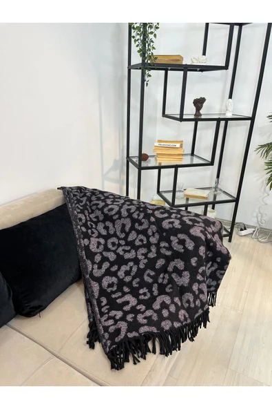 Marilyn Devin Dekor Tek Kişilik Pamuklu Stotch Battaniye-Leopar - 4