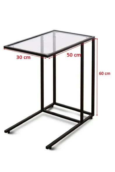 TOLIAHOME Şeffaf Temperli  Cam C Sehpa Koltuk Sehpası - 7