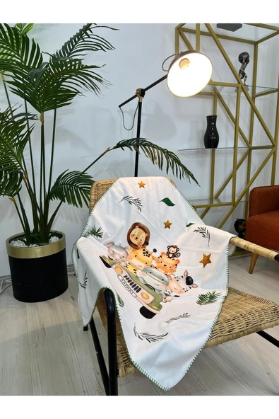 Marilyn Devin Dekor Hayvan Figürlü Dijital Baskı Polar Bebek Battaniye 80x110cm - 3