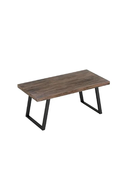 Plus aksesuar Ahşap Masif Ağaç Doğal Çalışma Masası Demir Iskelet Ofis Masası - 6