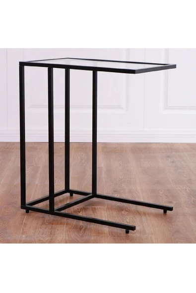 TOLIAHOME Şeffaf Temperli  Cam C Sehpa Koltuk Sehpası - 5