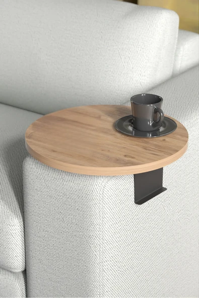 Devin Dekor Mobilya Yan Sehpa Ayarlanabilir Tepsi Dekoratif Modern Tepsi ATLANTİK ÇAM - Resim 2