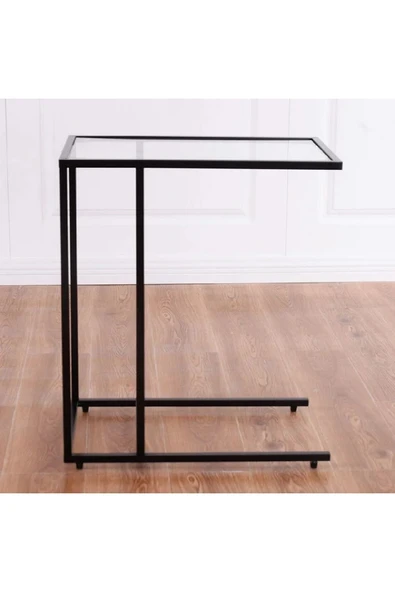 TOLIAHOME Şeffaf Temperli  Cam C Sehpa Koltuk Sehpası - 6