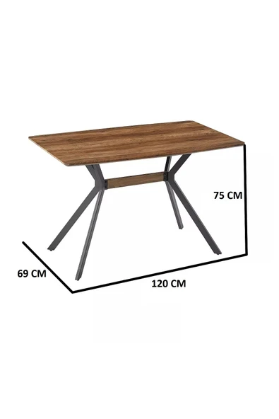 TOLIAHOME Ventora Yemek Masası Beyaz Renk Metal Ayaklı Mutfak Masası Yemek Masası Masa - 5