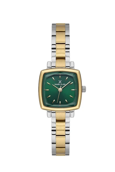 Dk102-dke.1.10852-3 Altın Kaplama Yeşil Kadran Kare Kadın Kol Saati ürün görseli 1
