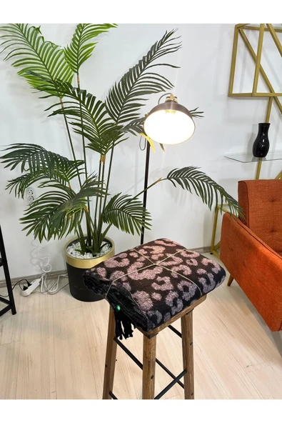 Marilyn Devin Dekor Tek Kişilik Pamuklu Stotch Battaniye-Leopar - 2