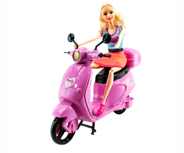 King Toys Beauty Motorcycle Mini Scooter Bebekli - Resim 4