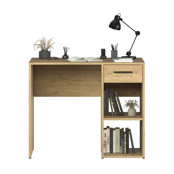 Trendline Çekmeceli Çalışma Masası Florida Meşe 90x75x52 cm (GxYxD) - 4