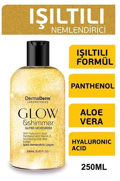 Dermaderm Altın Tozu Etkili Işıltılı Pantenol Nemlendirici Losyon 250 ml.