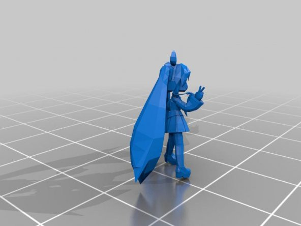 Low Poly Chibi Hatsune Miku - Vocaloid - 3D Bağlanabi̇li̇r Figure 3D Print Modeli̇ Plastik Aparat - 7