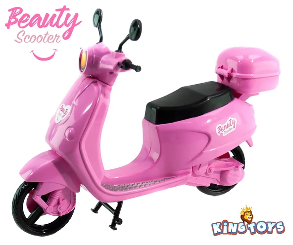 King Toys Beauty Motorcycle Mini Scooter Bebekli - Resim 9