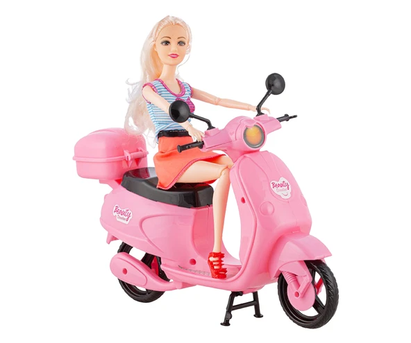 King Toys Beauty Motorcycle Mini Scooter Bebekli - Resim 6