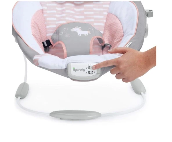 Ingenuity  Titreşimli, Oyuncak Barlı ve Sesli, 0-6 Ay Ana Kucağı Pink - 3