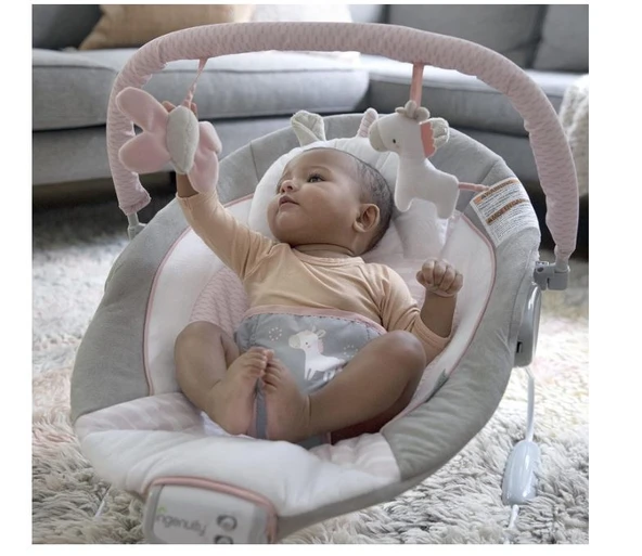 Ingenuity  Titreşimli, Oyuncak Barlı ve Sesli, 0-6 Ay Ana Kucağı Pink - 2