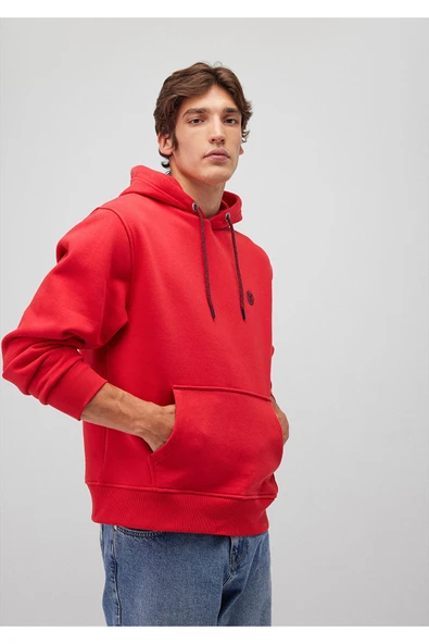 Mavi Logo Nakışlı Kapüşonlu Kırmızı Sweatshirt 065809-82054 ürün görseli 1